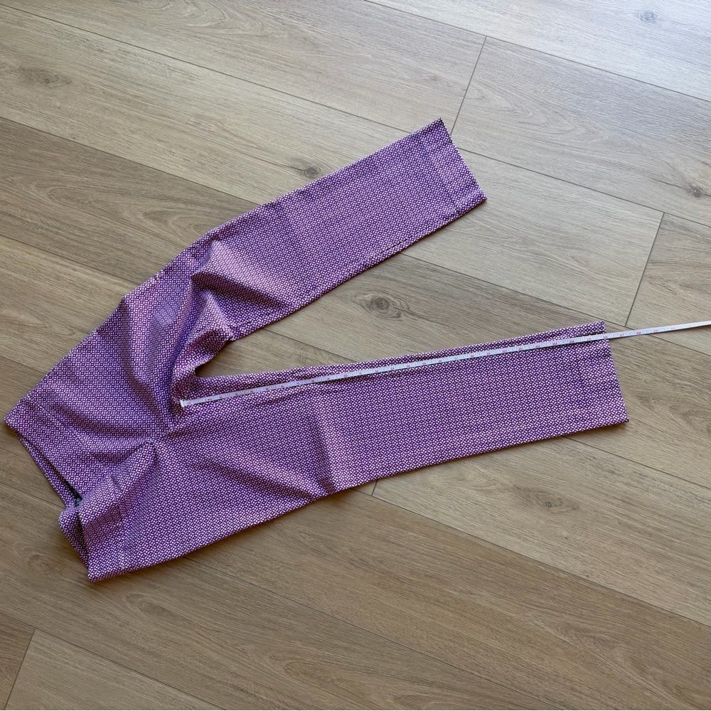 Ladies Purple Patterned Stretch Crop pants - Picture 4 of 8